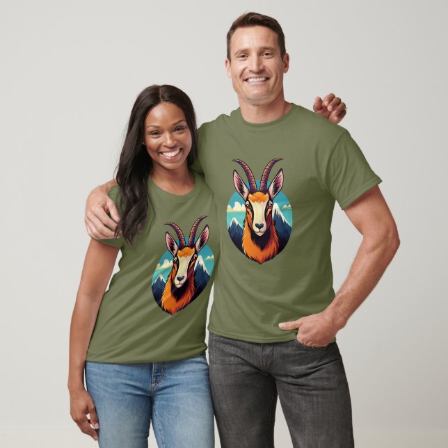 T-shirt Illustration d'une tête de chamois (Unisexe)