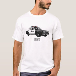 T-shirt Illustration d'une voiture de police