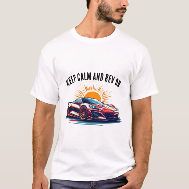 T-shirt Illustration d'une voiture de sport dynamique (Devant)