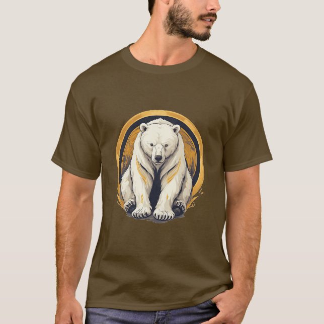 T-shirt Illustration élégante de l'ours polaire (Devant)