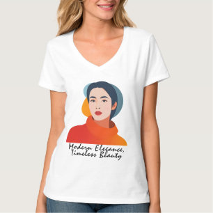 T-shirt Illustration élégante de portrait moderne