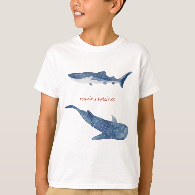 T-shirt Illustration élégante de requin baleine (Devant)