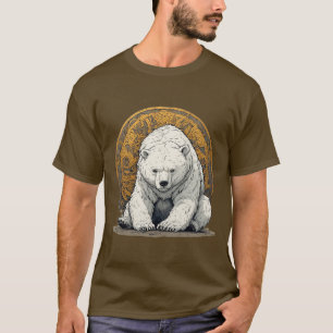 T-shirt Illustration élégante d'ours polaire