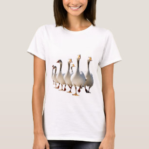 T-shirt Illustration élégante d'un groupe d'oies marchant