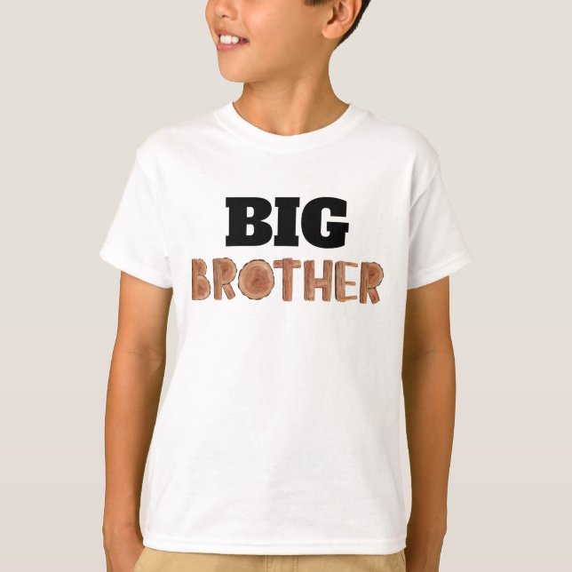T-shirt Illustration en bois d'aquarelle Big Brother (Devant)