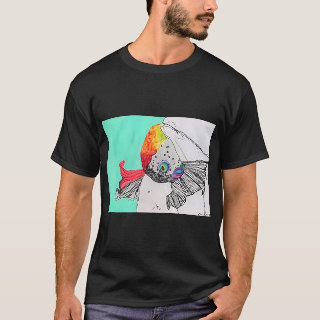 T-shirt Illustration en techniques mixtes de petit format  (Devant)