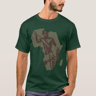 T-shirt Illustration ethnique de guerrier africain de