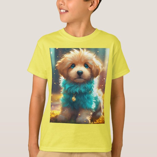 T-shirt Illustration exquise de chiot mignon (Devant)