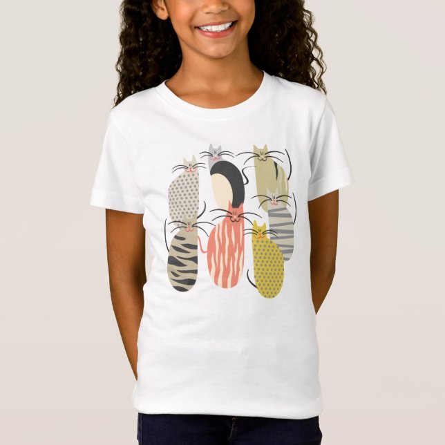 T-Shirt Illustration fantasque de Happy Cats (Devant)