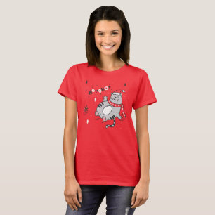 T-shirt Illustration Fat Cat Christmas
