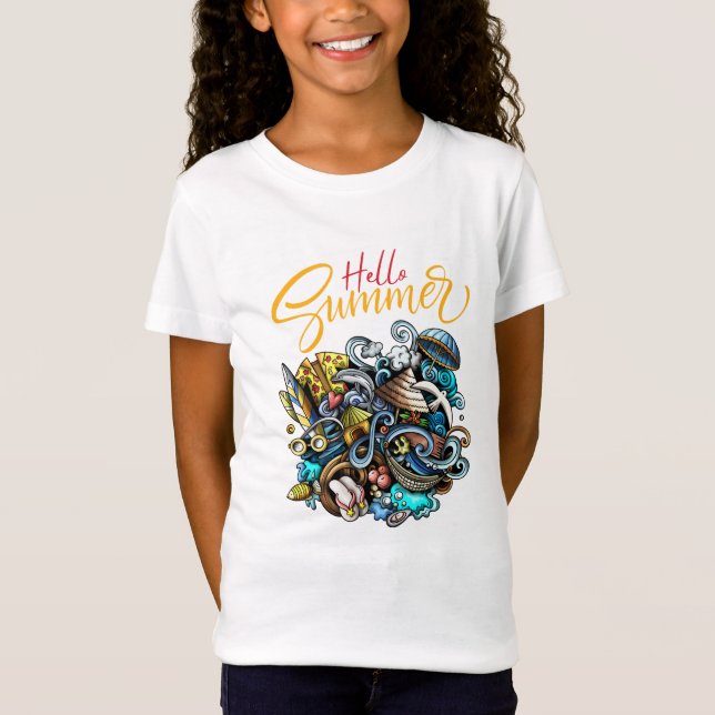 T-Shirt Illustration festive multicolore colorée (Devant)