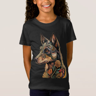 T-Shirt Illustration florale complexe Collie Chien Art
