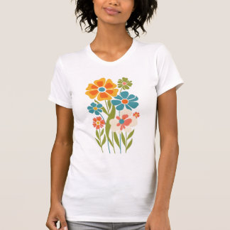 T-shirt Illustration florale Retro Boho