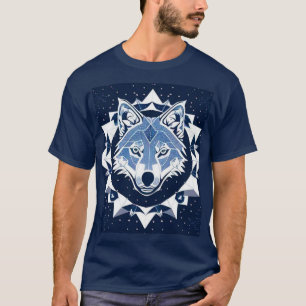 T-shirt Illustration géométrique de loup