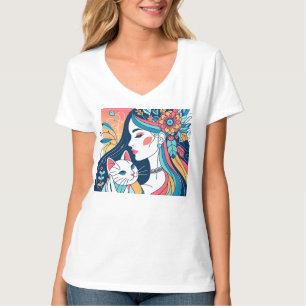 T-shirt Illustration graphique de Cat Lady