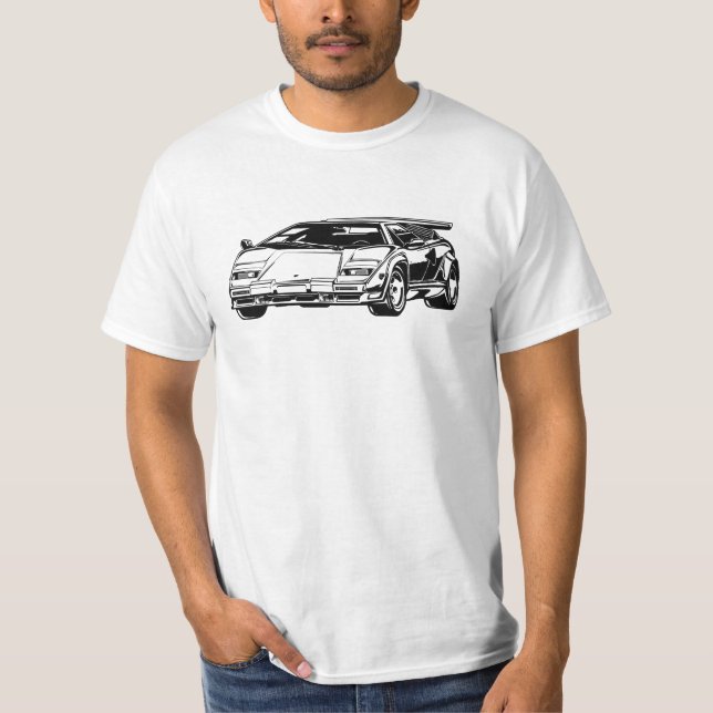 T-shirt Illustration graphique Lambo Countach LP5000 (Devant)