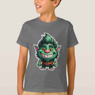 T-shirt Illustration Happy Little Troll Chibi