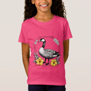 T-Shirt Illustration Hawaïenne Nene Avec Hibiscus Jaune