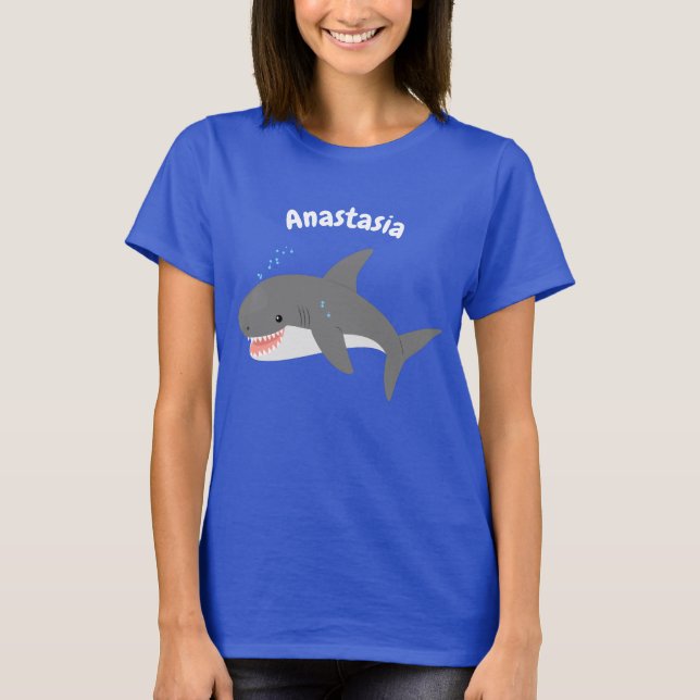 T-shirt Illustration joyeuse du grand requin blanc (Devant)