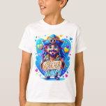 T-shirt Illustration King Pirate Birthday Kids Gifts<br><div class="desc">Un design d'anniversaire animé sur le thème des pirates,  avec un pirate fantaisiste tenant un ballon de coeur violet. Entourée de coeurs colorés et d'un texte audacieux "Joyeux anniversaire",  cette illustration est parfaite pour une célébration amusante !</div>