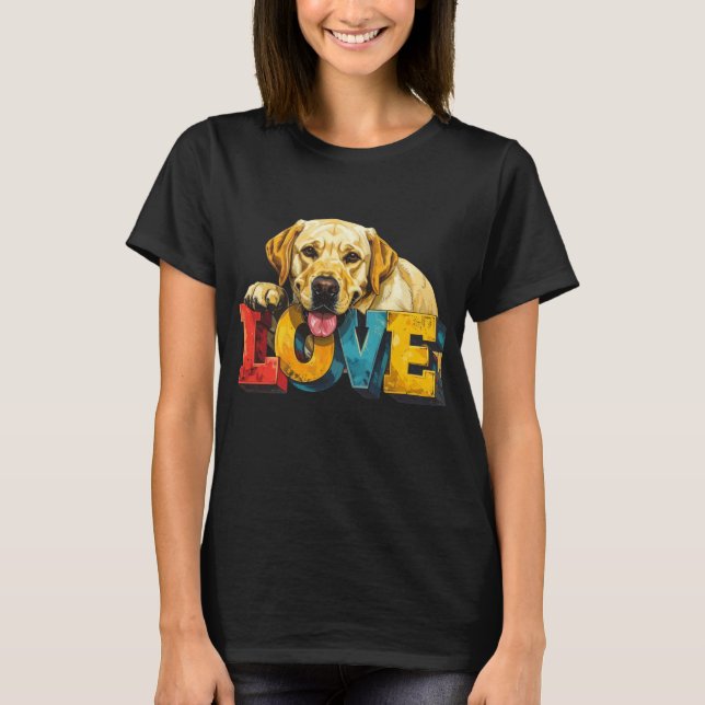 T-shirt Illustration Lab Love Labrador | Graphisme pour am (Devant)