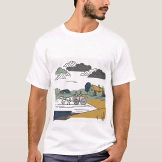 T-shirt Illustration Ligne Art Constable's Haywain