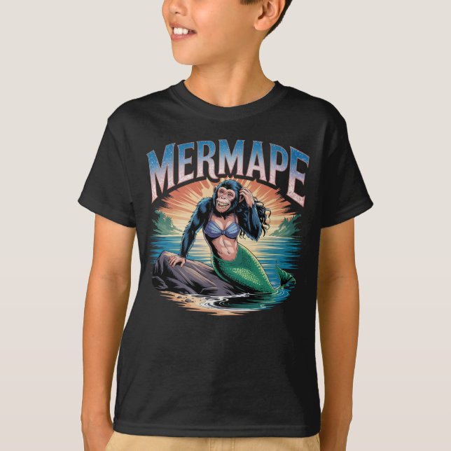 T-shirt Illustration Mermape Combo Créature Drôle (Devant)