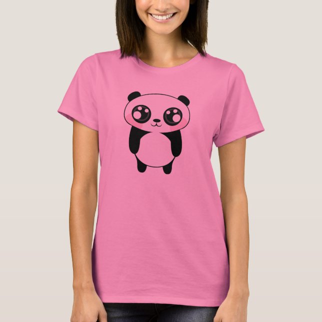 T-shirt Illustration mignonne d'ours panda (Devant)