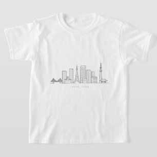 T-shirt Illustration minimaliste de la skyline de Tokyo