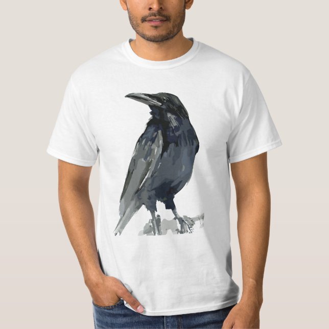 T-shirt Illustration mystérieuse de corbeau (Devant)