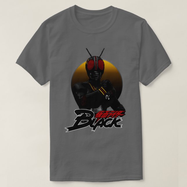 T-shirt Illustration noire du cavalier masqué (Design devant)