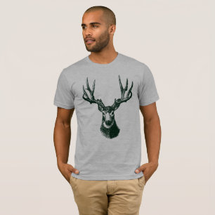 T-shirt Illustration noire et blanche de mâle vintage