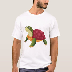 T-shirt Illustration numérique d'une tortue heureuse