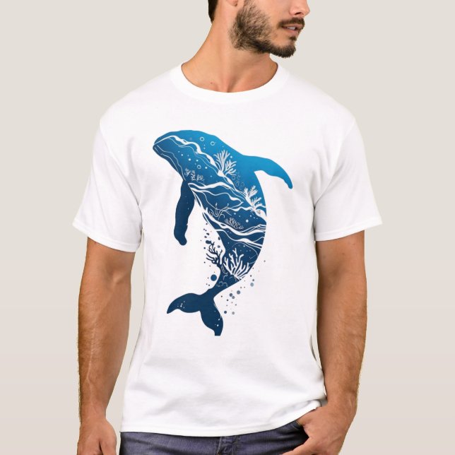 T-shirt Illustration Ocean Dream Whale (Devant)