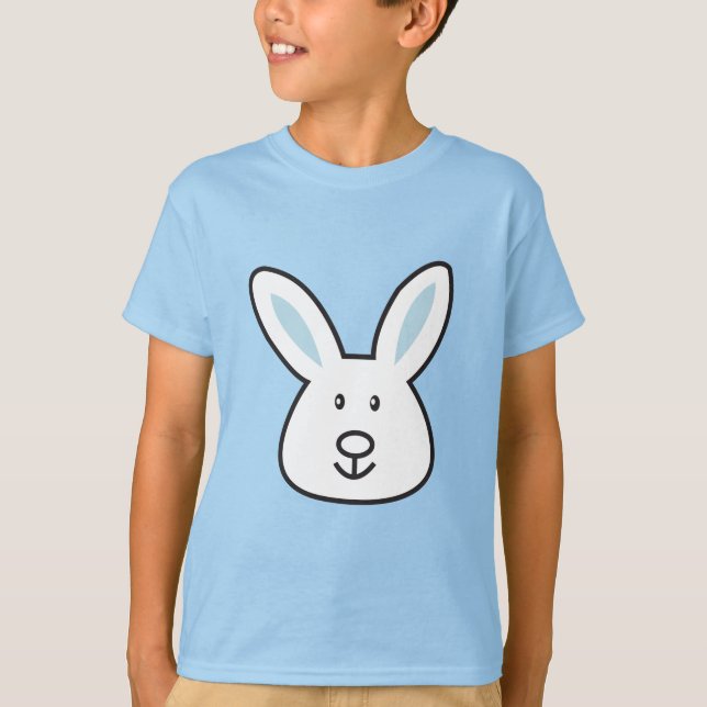 T-shirt Illustration Pastel Blue Cute Bunny de Pâques (Devant)