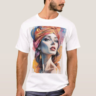 T-shirt illustration pétrolière de la jeune femme