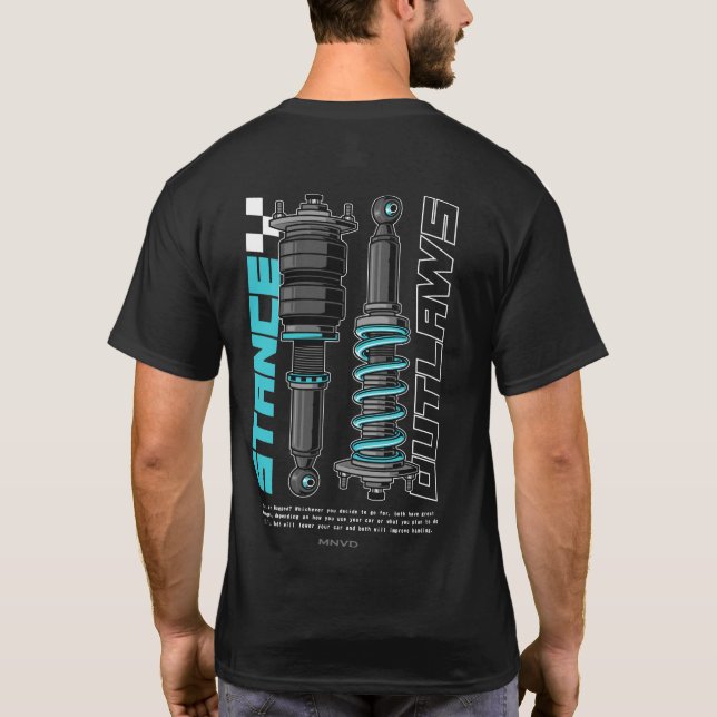 T-shirt Illustration Pièces de voiture Stance (Dos)