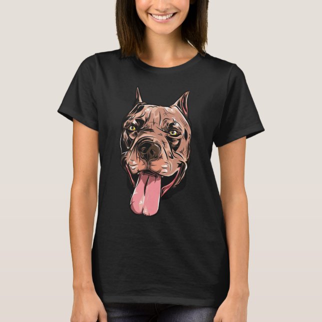 T-shirt Illustration Pit Bull (Devant)
