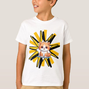 T-shirt Illustration Pop Art de chaton blanc mignon