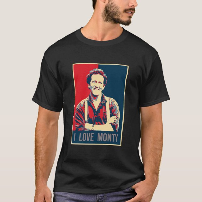 T-shirt Illustration Pop Art I Love Monty Don TV Présentat (Devant)