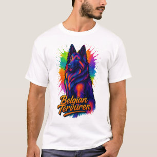 T-shirt Illustration Pop Art Néon du Tervuren Belge