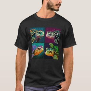 T-shirt Illustration pop de tortue de mer animal coloré fe