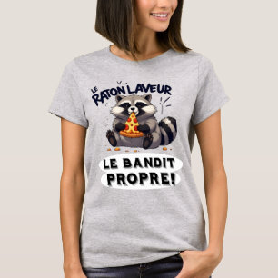 T-shirt Illustration Raton Laveur Humour Le Bandit Propre