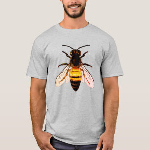 T-shirt Illustration réaliste de l'art de l'abeille miel