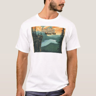 T-shirt Illustration rétro du parc national d'Acadia