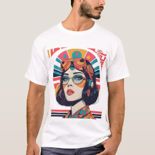 T-shirt Illustration rétro-nostalgique maximaliste d'une f