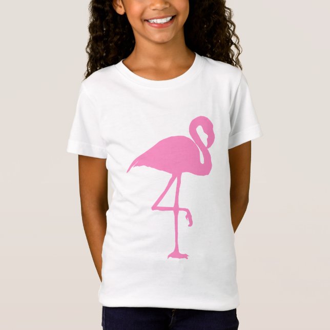 T-Shirt Illustration rose de silhouette d'oiseau de (Devant)