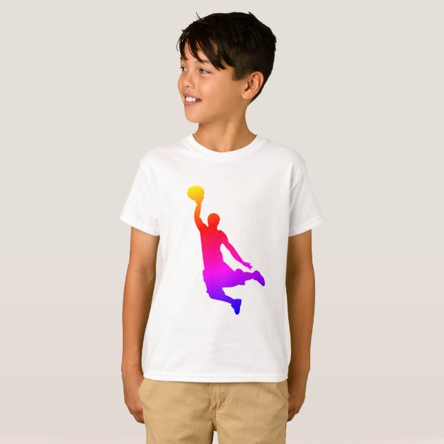 T-shirt Illustration simple Joueur de basket-ball Arc en c (Devant entier)