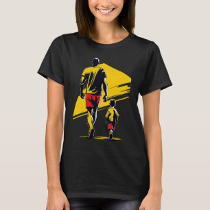 T-shirt Illustration Sportive Colorée Du Père Et Du Fils S