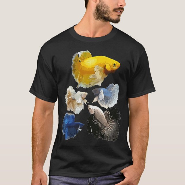 T-shirt Illustration stylisée de poisson tropical sarcelle (Devant)